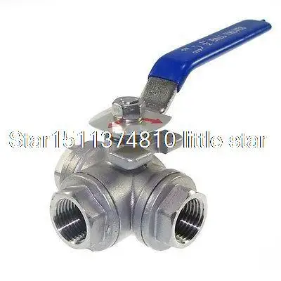 

DN20 G3/4" Female 3-Way L-Port 304 Stainless Steel Ball Valve Water Oil