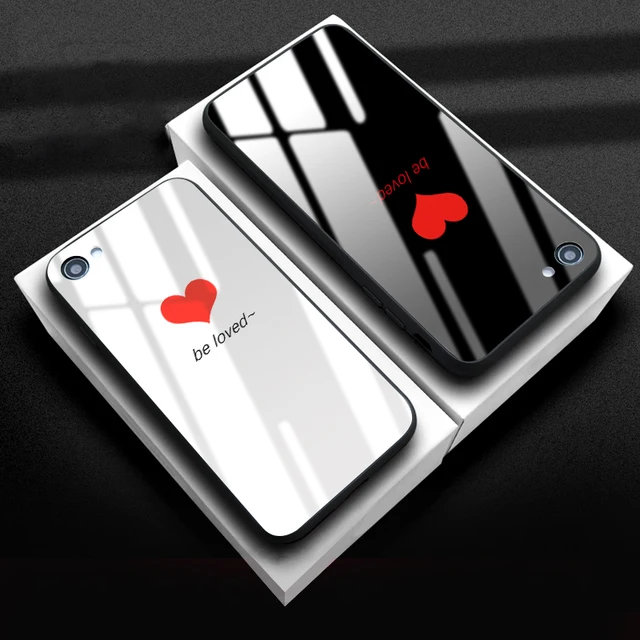 Love Heart Tempered Glass Phone Case for iPhone X 8 7 Plus