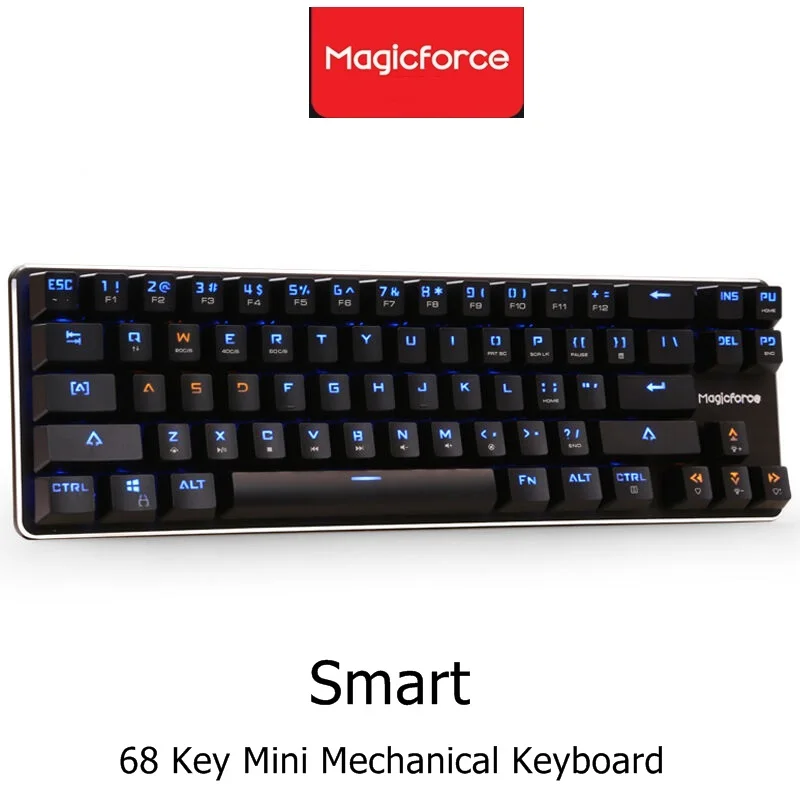 Все новые Magicforce Smart 68 клавиш USB Проводная Механическая игровая клавиатура с подсветкой и антипригарным покрытием Gateron коричневая, синяя, красная ось