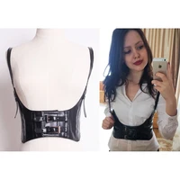Сексуальный женский корсет с эффектом пуш-ап, Женский корсет, черный широкий ремень, Женский корсет из искусственной кожи, супер крутой bg-010 - изображение