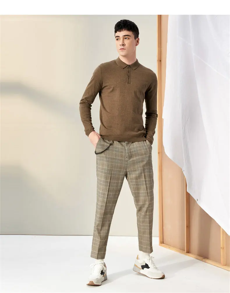 MuLs 2019 Mens Polo Pullovers Business Classic Long Sleeve 100% Cotton Knitted Quality Sweater Polos Male Plus Size 3XL 4XL Tops 04