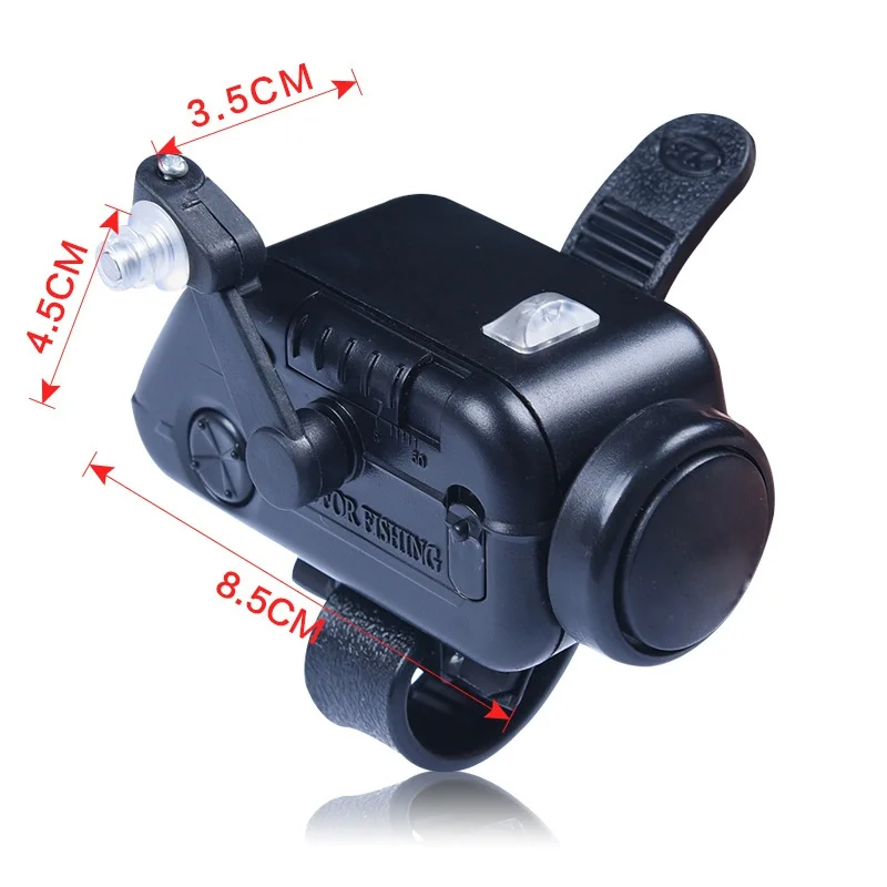 

USA High Sensitive Fish Bite Alarm Black Adjustable Volume Fishing Rod Signal Device Bait Alertor ABS Plastic Fish Alarm