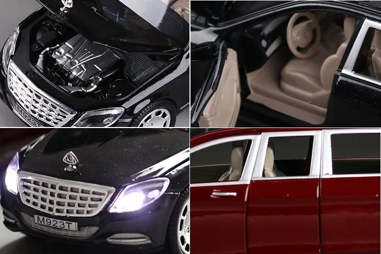 1/24 Maybach s600 лимузин прогноз погоды автомобиля модельная форма-литой автомобиль Изысканный Коллекционные с коробкой