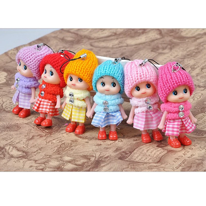 

Mini Soft Baby Stuffed Toy Keyring Cute PVC Toy Kid Plush Dolls Keychain Plush Animals Key Chain Baby For Girls Women Funny Gift
