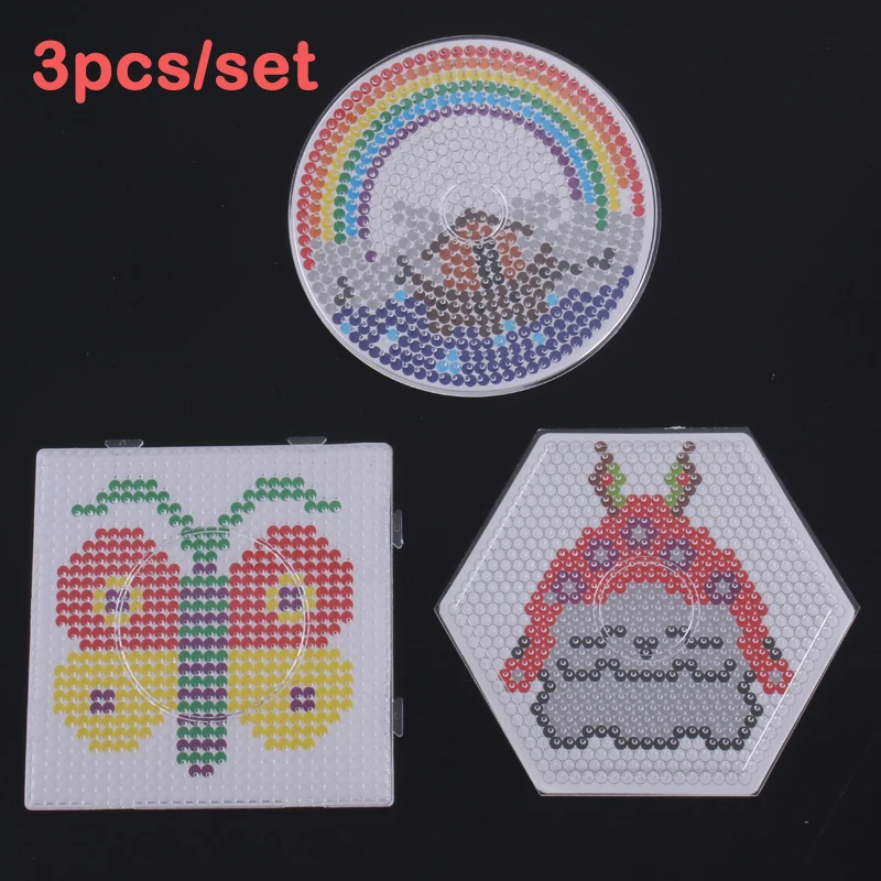 3 шт./компл. 14.5x14.5 см бисера pegboard квадратный Форма Hama Бусины+ Диаметр 15 см круг+ головоломка шестиугольник шаблон для 5 мм Perler Бусины игрушка