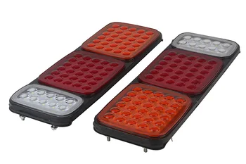 

1Pair 70LED Car Rear Tail Lights Red Yellow White Stop Turn Signal Reverse Lamp for 24V Truck Trailer Caravan Van Lorry
