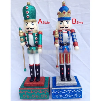 

HT074 Action & Toy 48CM Music Box Nutcracker walnut soldiers crafts birthday gift Christmas ornaments