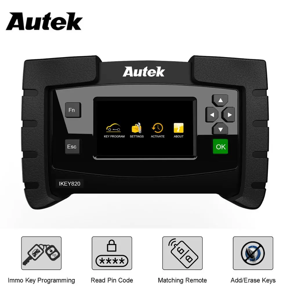 

Autek IKEY820 Key Programmer OBD2 Car Diagnostic Tool All key Lost Programmer Read Immobilizer Pin Codes OBD Key Programmer
