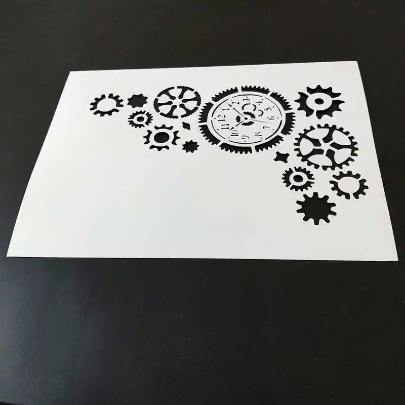 

2 Designs,Gear Stencil,Industrial Modern Vintage Gear Template for Scrapbooking,Spraying,Stamping,Craft Projects,2pcs