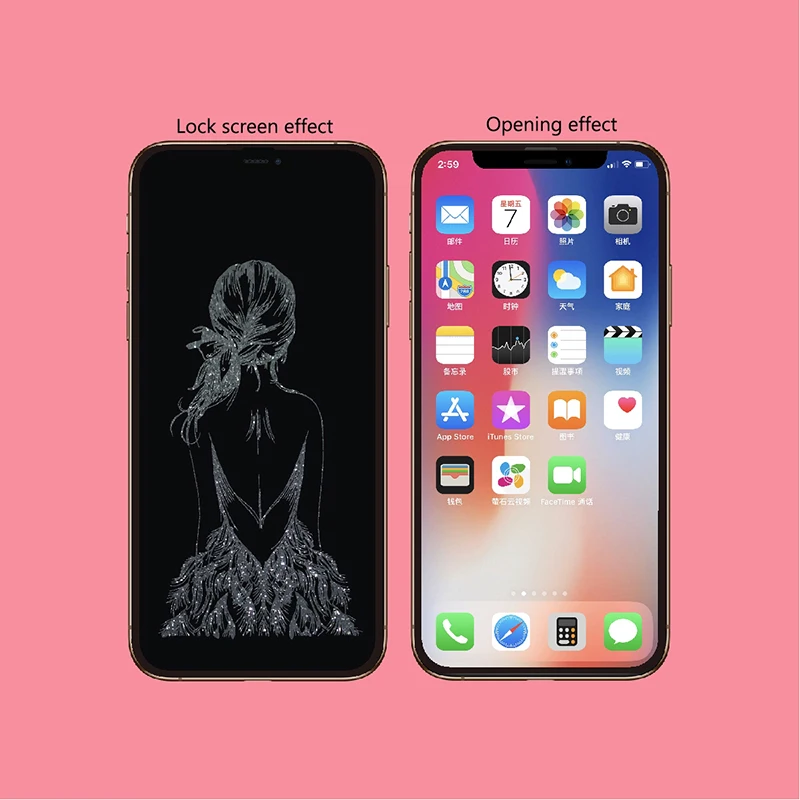 

Premium Smart Hidden Pattern Anti-fingerprint Tempered Glass Screen Protector for IPhone 6 6s 6splus 7 8 Plus X XS XR Xs Max