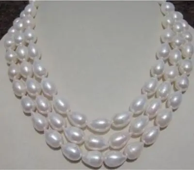 

Hot sale Free Shipping>>>>>8-9MM WHITE AAA+ SOUTH SEA BAROQUE PEARL NECKLACE 60