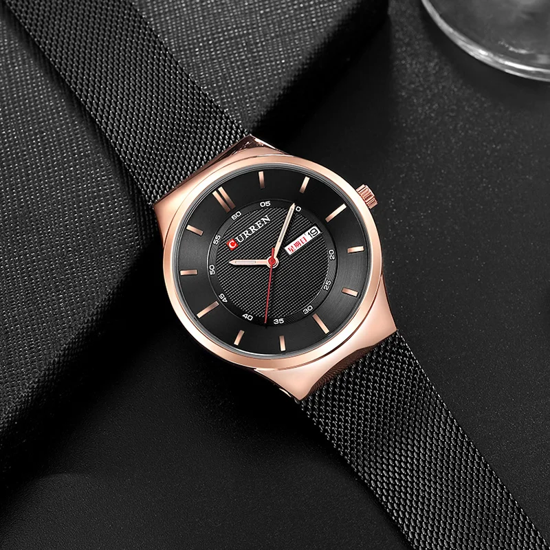

CURREN Luxury Brand Watch Men's Stainless Steel Man Sports Watch 2019 With Date Week Waterproof Mens Watch Military Quartz Clock