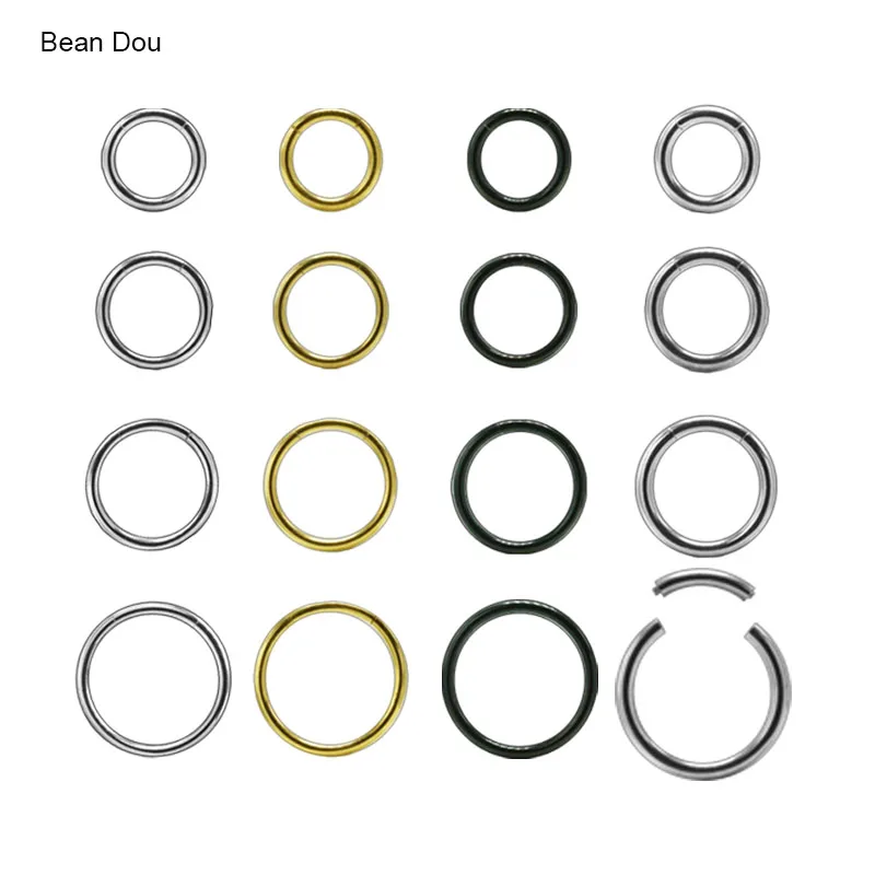 

16G 14G Segment Nose Rings Septum Clicker Piercing Multiuse Cartilage Nipple Jewelry Surgical Steel Anti-allergic Free Shipping