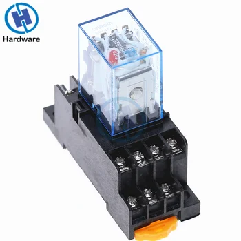 

MY4NJ 14PIN 4DPDT Electronic Micro Mini Electromagnetic Relay 5A Coil With PYF14A Socket Base DC12V DC24V AC110V 220V