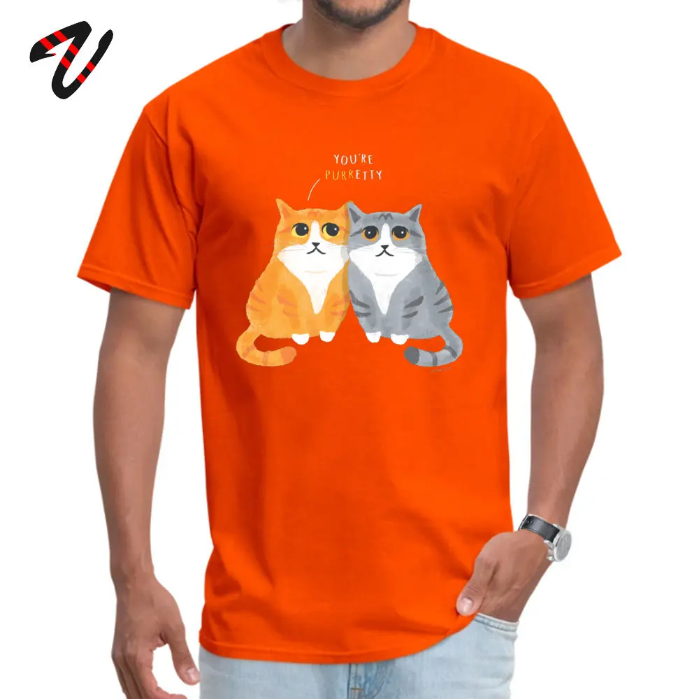 Simple Style Tops Tees ostern Day Graphic O-Neck 100% Cotton Tops T Shirt Youth T-Shirt Purretty Kitties Cute Cat CoupleBuddies Purretty Kitties Cute Cat CoupleBuddies10420 orange