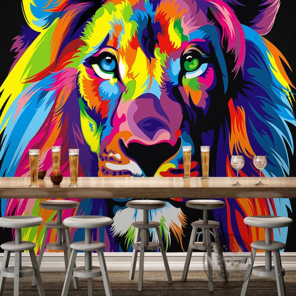 Buy Colorful Lion Animal Photo Wallpaper Mural