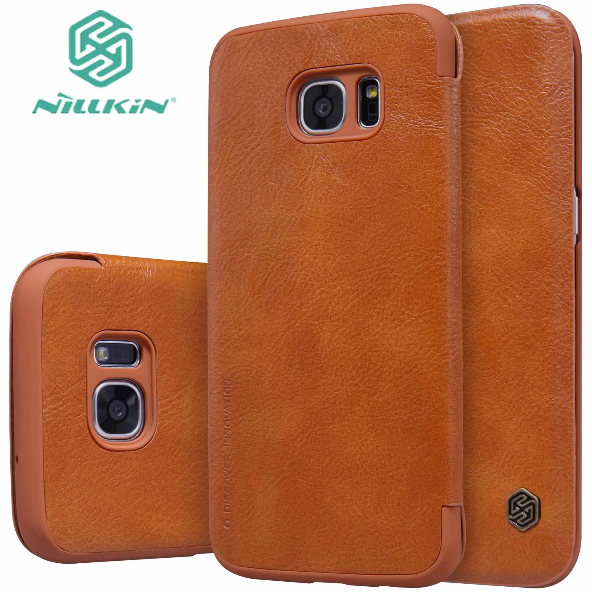 Original NILLKIN Qin Series Wallet Cover Leather Case For Samsung Galaxy S7 S7 Edge Flip Phone