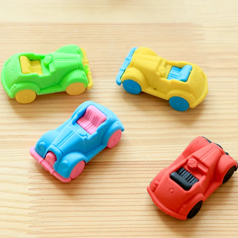 48pc/lot Cartoon cute car rubber eraser/ stationery for children