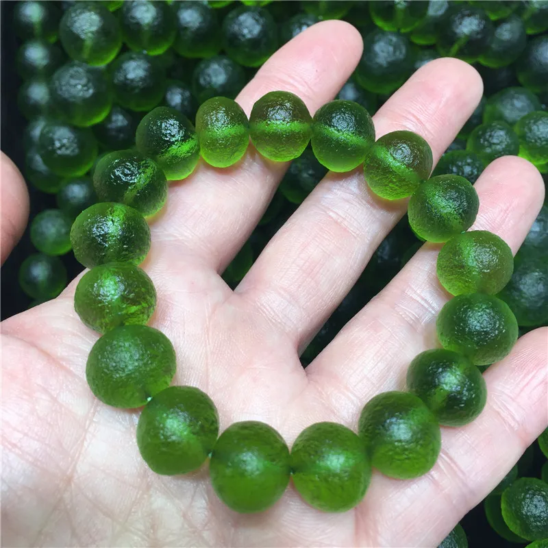 Натуральный чешский метеоритный браслет Moldavite ударопрочный стеклянный грубый