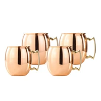 4-PCS-550ml-Smooth-Barrel-Moscow-Mule-Mug-Copper-Plated-Beer-Mug-Coffee-Mug-Set-of