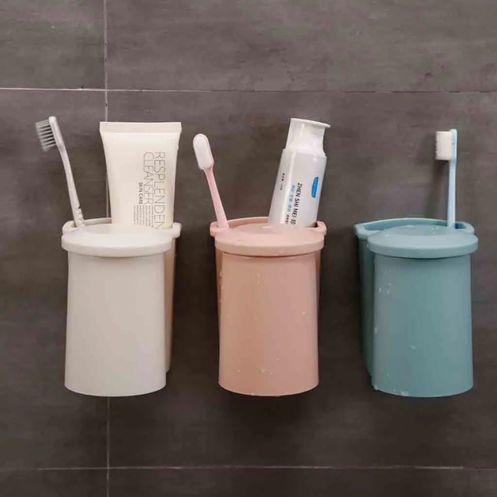 

Toothbrush Holder Wall Suction Toothbrush Bathroom Storage Rack Holder Hanging Organizer Container Bathroom Accessories