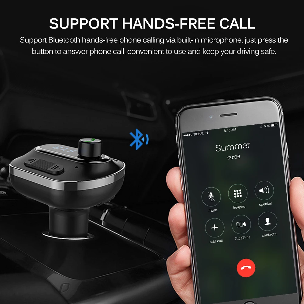 Fm-трансмиттер с USB MP3 проигрыватель TF карта u-диск ЖК-дисплей Дисплей автомобильный набор, свободные руки, Зарядное устройство адаптер автомобильный аудиоприемник автомобильный Зарядное устройство