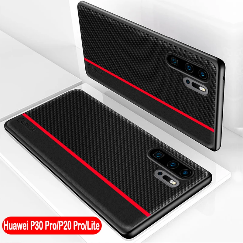 

For Huawei P30 Pro Case Original Carbon Fiber PU Leather Protection Case For Huawei P30 P20 Pro For Huawei P20 P30 Lite Case