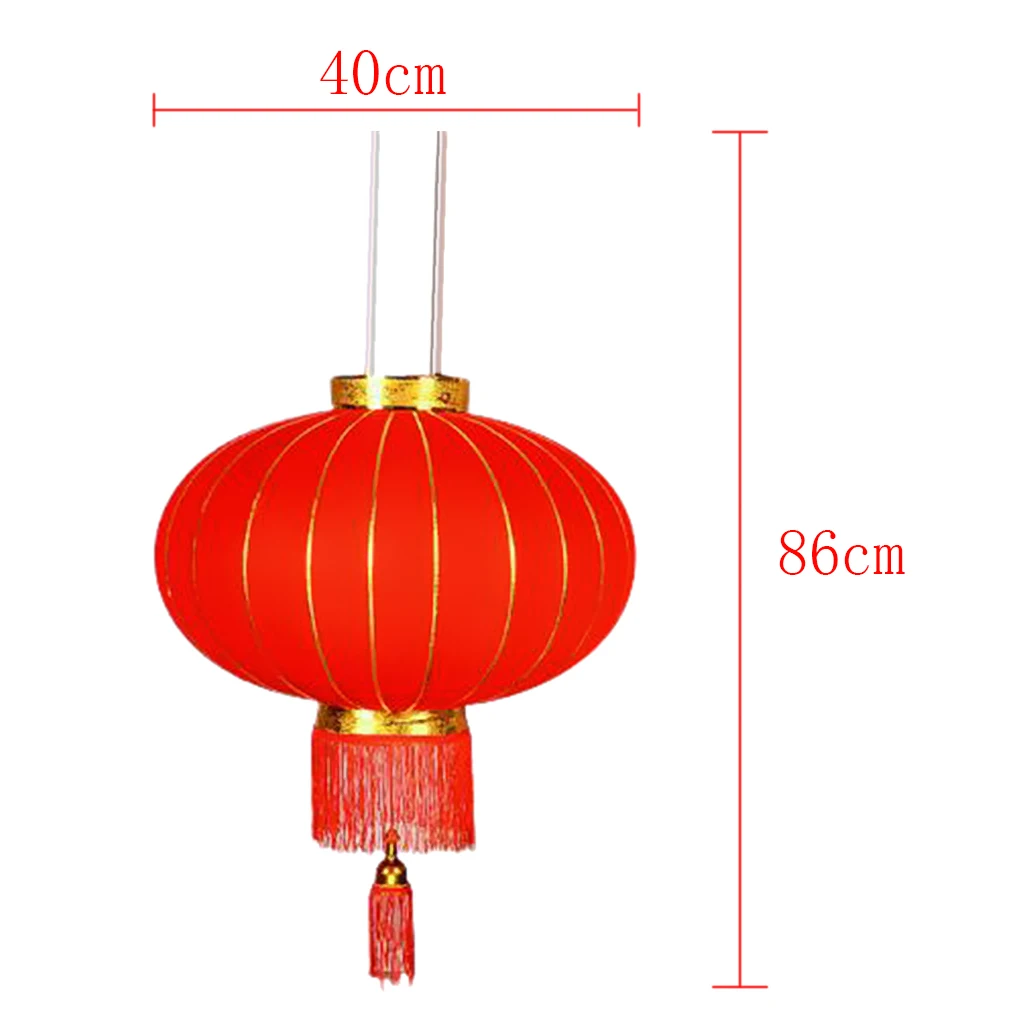 Red Chinese New Year Lantern Flocking Hanging Lantern Spring Festival Home Decoration