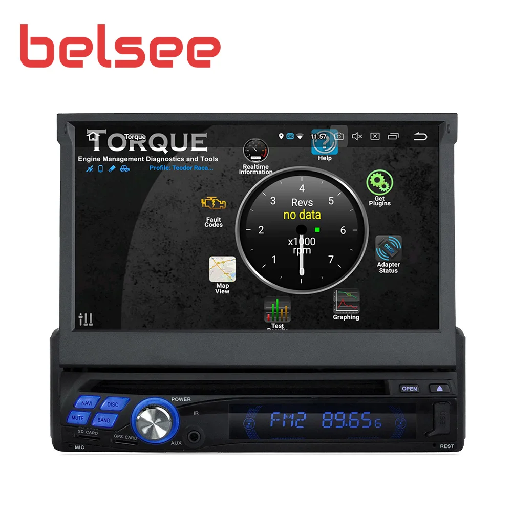 Top Belsee7 Inches universal Android 9.0 Car Radio Head Unit 1 Single Din Stereo Bluetooth Autoradio GPS Navigation No DVD Player 5