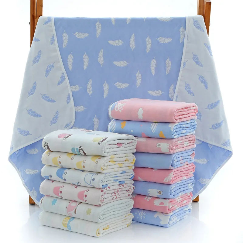 

Pure Cotton Newborn Blanket Spring Autumn Six Layers Muslin Children Swaddle Blanket Bath Towel Large Baby Monthly Blanket Wrap