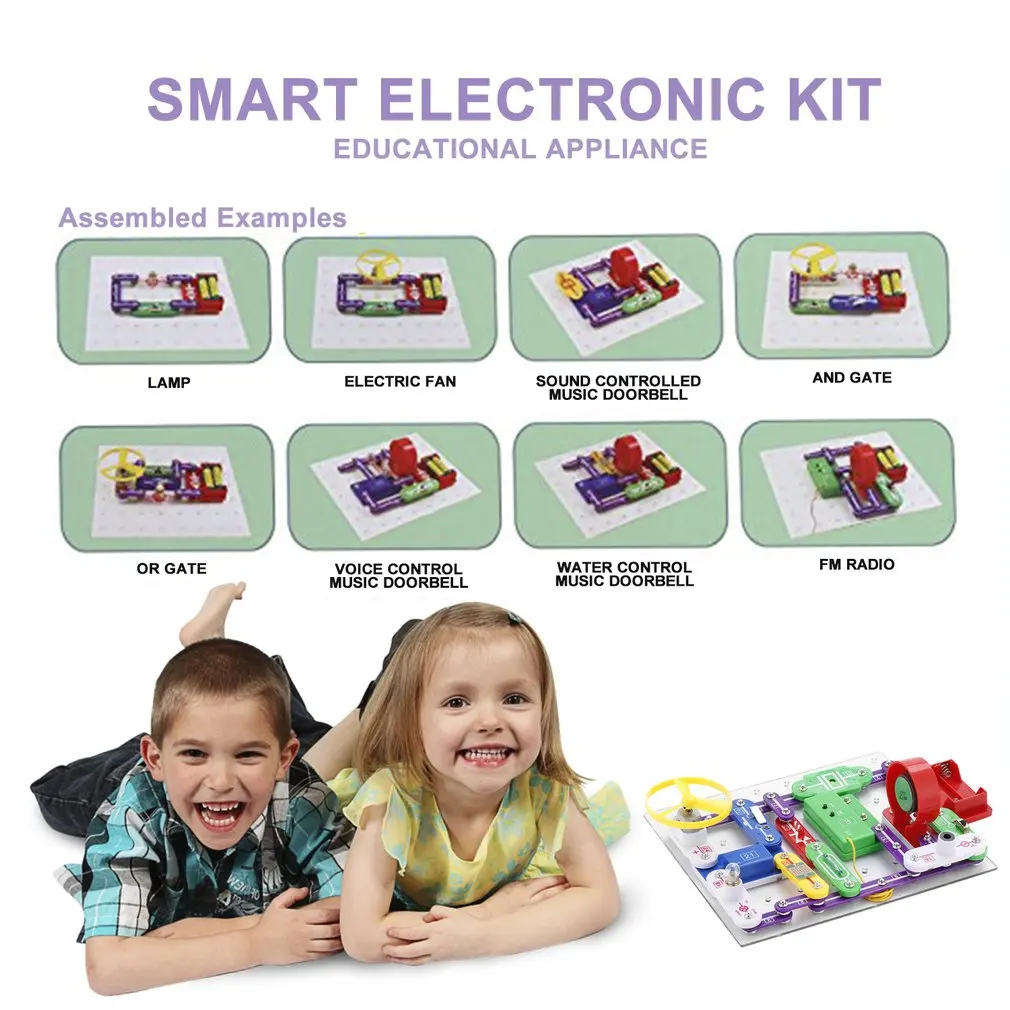 335 многоцветная электроника, набор для обнаружения, умная электроника, блок, набор для обучения, научная игрушка, лучшие DIY игрушки для детей