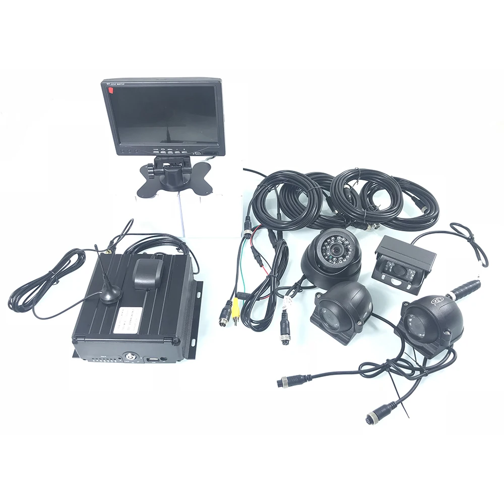 4-канальный 960 P HD pixel SD карты для контроля доступа в реальном времени, программное обеспечение для 3g GPS грузовик наблюдения наборы тяжелого машинного оборудования/бетонные погрузчики