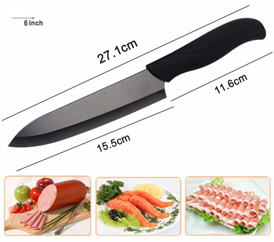 Кухонные ножи Керамические ножи " 4" " 6" дюймов+ Овощечистка черное лезвие циркония кухонные ножи для очистки овощей поварские ножи