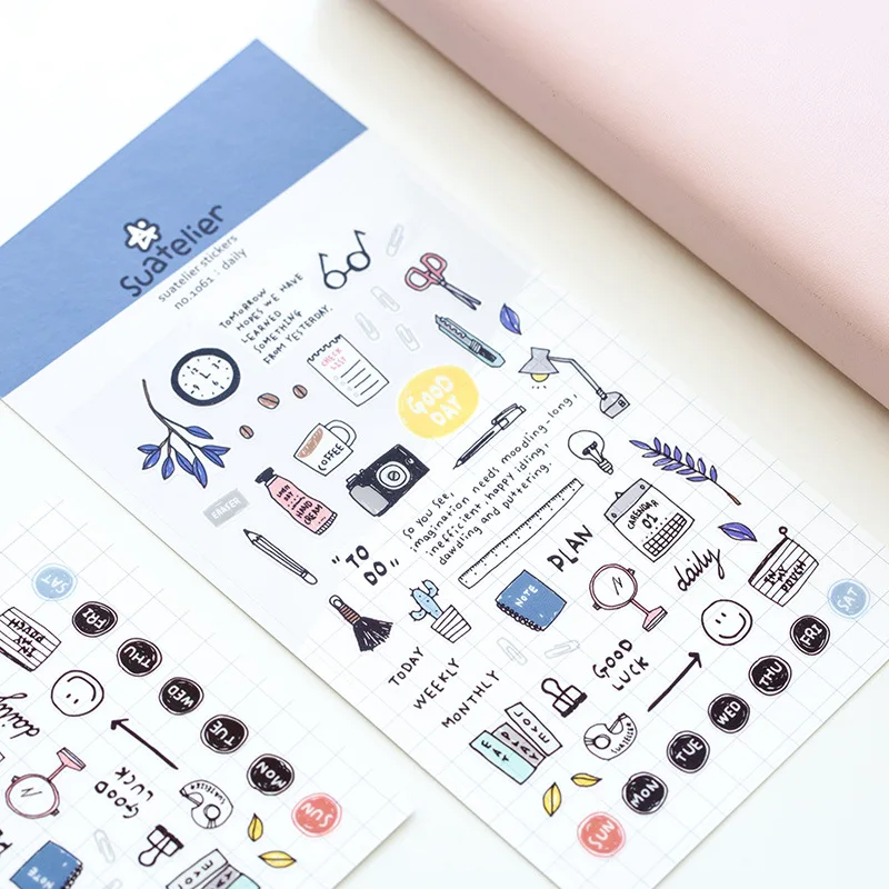 diy colorful walking stick kawaii stickers diary planner journal walking journal