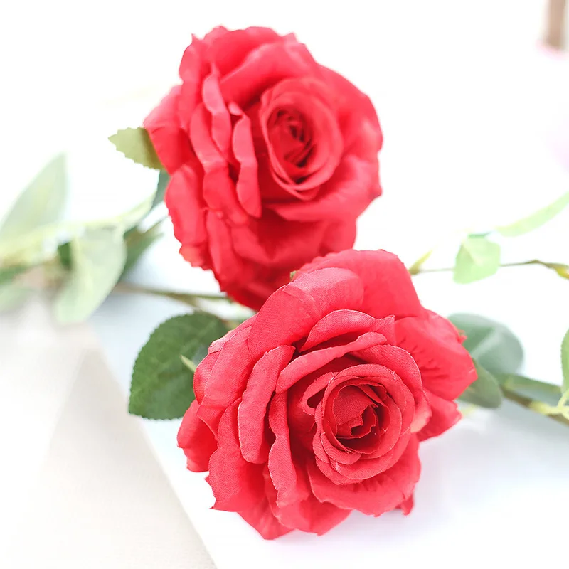 1PCS/SET DIY high imitation 92CM simulation head 3 rose artificial flower high quality fake rose flower DA