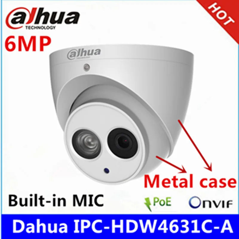 

Dahua IPC-HDW4631C-A 6MP metal case IP Camera Built-in MIC IR 30m IP67 replace IPC-HDW4431C-A CCTV camera