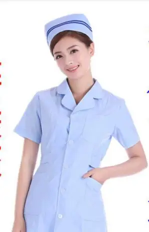 Одежда для медсестер медицинская одежда рабочая одежда медицинская Униформа медсестры аптеки косметолога короткий sleev аптека - Цвет: Прозрачный