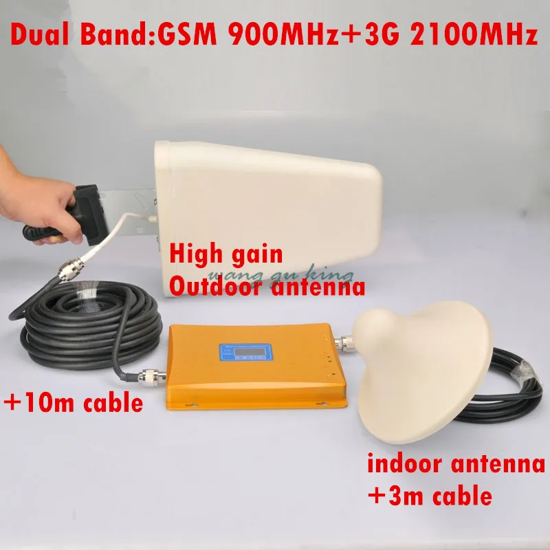 

Full Set LCD Display 2G 3G GSM signal booster Dual Band GSM 900 mhz 3G GSM 2100 mhz cellpone Signal Booster Repeater Amplifier
