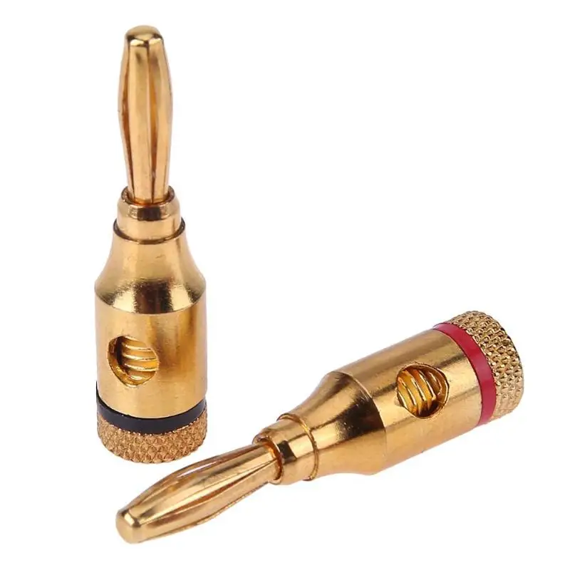 

2pcs Gold-plated Banana Plugs Musical Audio Speaker Cable Wire Connectors Free Soldering Terminal For Speaker Amplifier