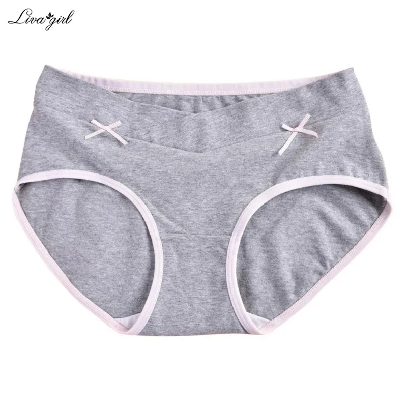 Soft Support Women Pregnant Panties Low Waist Breathable V Shaped