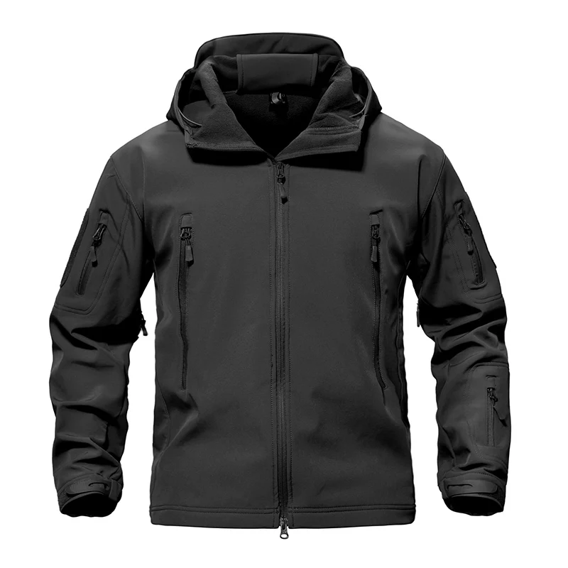 Уличная камуфляжная Военная тактическая куртка, зимняя походная водонепроницаемая ветрозащитная мягкая оболочка с капюшоном, теплое пальто, ветровка - Цвет: 1