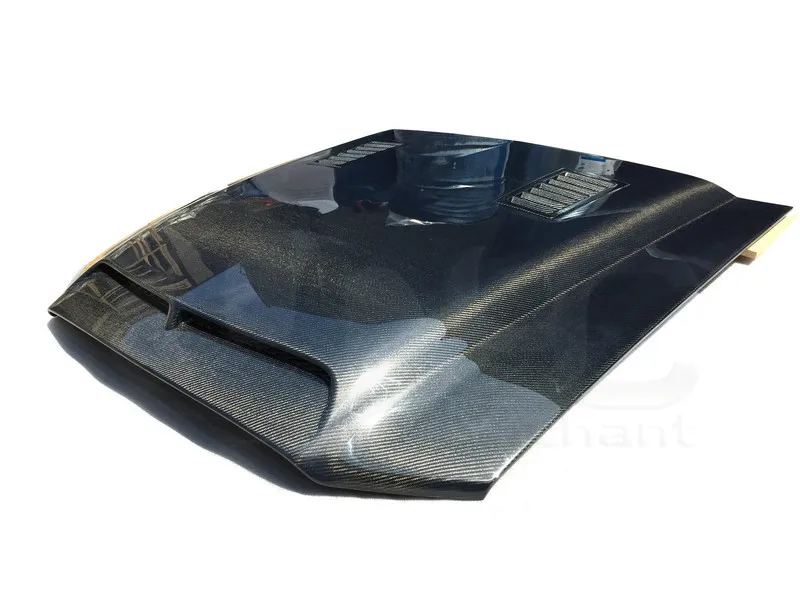 2010-2014 Ford Mustang Shelby GT500>&V6 TruCarbon A53KR Style Ram Air Hood CF (4)
