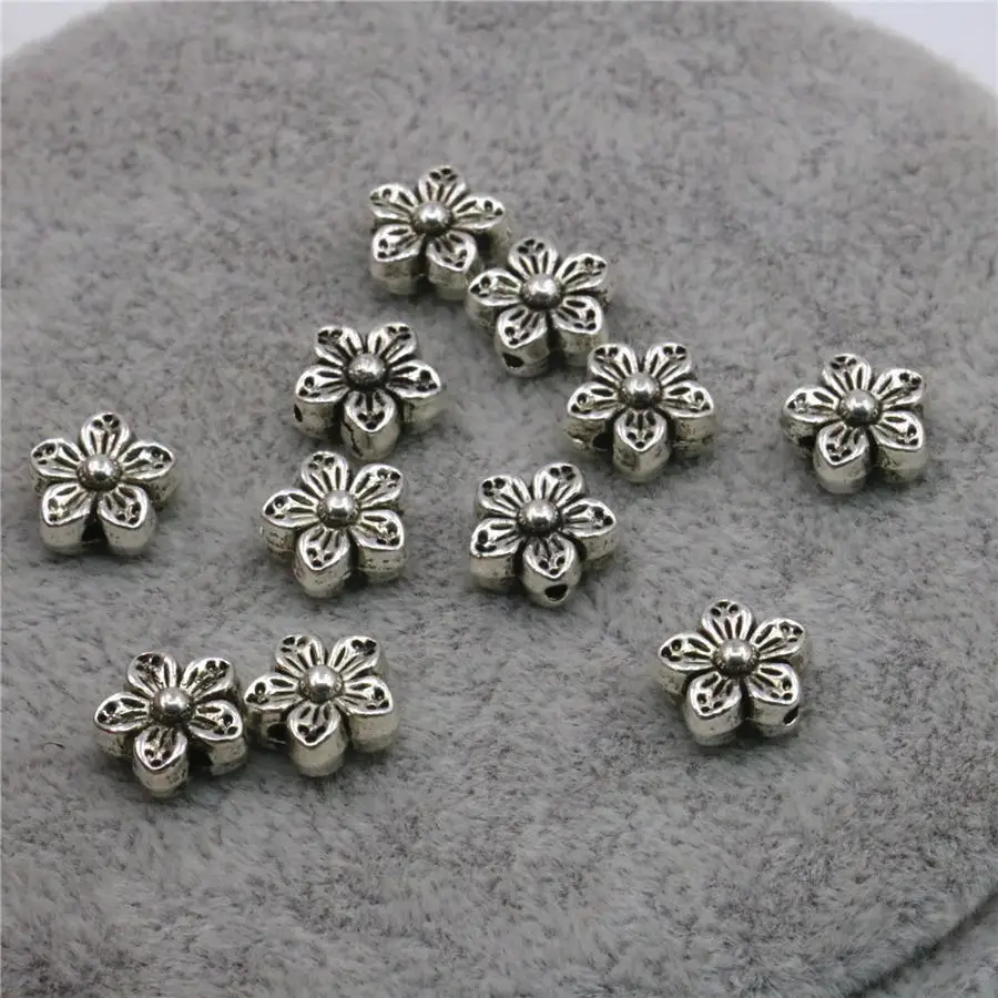 

5PCS Lucky DIY Loose Finding Flower Carve Accessories Separator Beads Copper Crafts Women Girls Gifts Jewelry Making Design 8mm