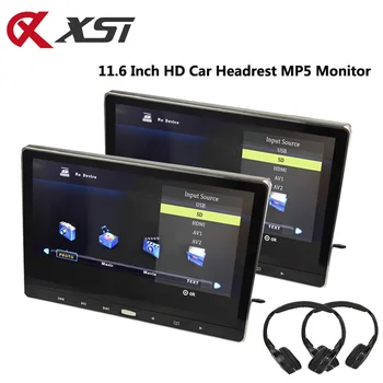 

XST 2PCS 11.6 Inch Car Headrest Monitor MP5 Player Touch Button IPS Screen HD 1080P Video/USB/SD/IR/FM Transmitter/HDMI/Speaker
