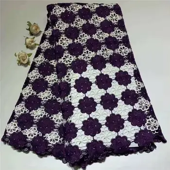 

New arrival african lace fabrics high quality Deep Black France cord lace guipure lace fabric for Nigerian lace fabric