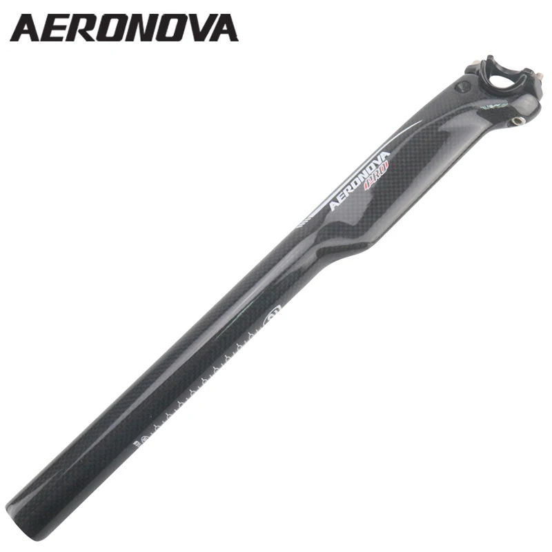 AERONOVA PRO карбоновый Подседельный штырь дорожный велосипед MTB Seattube труба из углеродистого волокна 3K горный велосипед из углеродного волокна велосипед подседельный штырь 27,2/30,8/31,6 черный подседельный штырь