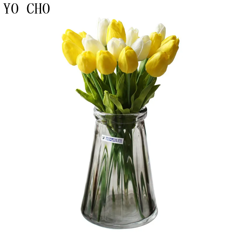 Йо Чо 11 шт./лот тюльпаны Искусственные цветы PU Флорес Para Decoracion Hogar Свадебные