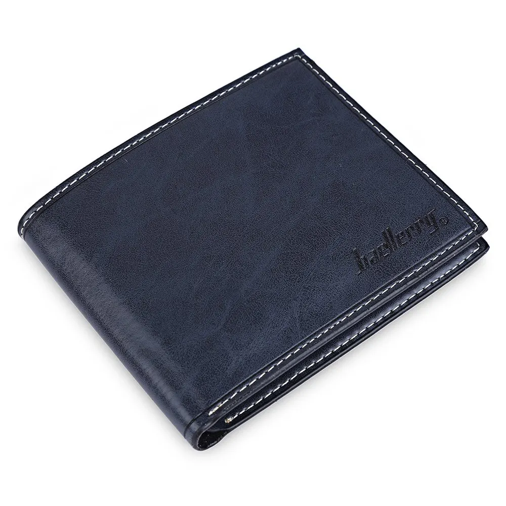  baellerry Famous Brand Vintage Simple Men PU Leather Wallet Card Holder Multi Pockets Credit Card Photo Purse For Male Wallets 
