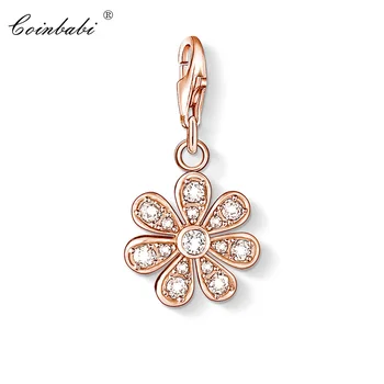 

Charm Pendant Rose Petals,2018 Fashion Jewelry Romantic Real Authentic 925 Sterling Silver Gift For Women Fit Bracelet