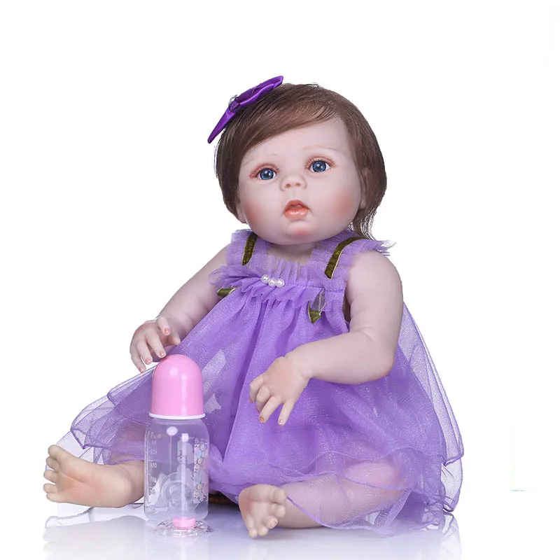

56CM/22inch Lifelike Jointed Reborn Doll Soft Silicone Newborn Baby Dolls Kids Playmate Gifts YH-17